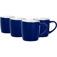 Argon Tableware 4x Coloured Coffee Mugs - 350ml - Durable Stoneware Cappuccino Tea Cup in Navy