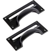 Hammer and Tongs Filing Cabinet Drawer Pull with Card Frame - W100mm x H50mm - Pack of 2 in Black | Size: 1000mm x 500mm