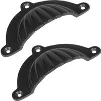Hammer and Tongs Fluted Cabinet Drawer Pull - W95mm x H50mm - Pack of 2 in Black | Size: 1000mm x 500mm
