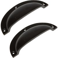 Hammer and Tongs Curved Cabinet Drawer Pull - W130mm x H50mm - Pack of 2 in Black | Size: 1000mm x 500mm