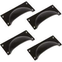 Hammer and Tongs Rectangular Cabinet Drawer Pull - W105mm x H50mm - Pack of 4 in Black | Size: 1000mm x 500mm