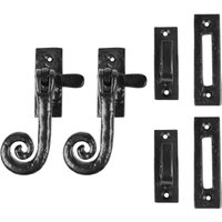 Hammer and Tongs Curly Tail Window Fastener - Left Handed - W45mm x H115mm - Black - Pack of 2 | Size: 10000mm x 520mm