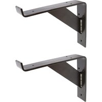 Hammer and Tongs Gallows Style Scaffold Board Shelf Bracket - D240mm - Pack of 2 in Black | Size: 1000mm x 1000mm