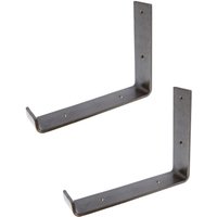 Hammer and Tongs Scaffold Board Iron Shelf Bracket - D235mm - Pack of 2 in Grey | Size: 1000mm x 1000mm