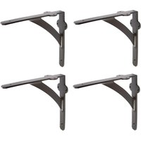 Hammer and Tongs Iron Shelf Bracket - D205mm - Pack of 4 in Black | Size: 1000mm x 1000mm