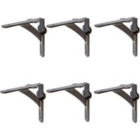 Hammer and Tongs Iron Shelf Bracket - D150mm - Pack of 6 in Grey | Size: 1000mm x 1000mm