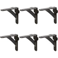 Hammer and Tongs Iron Shelf Bracket - D100mm - Pack of 6 in Black | Size: 1000mm x 1000mm