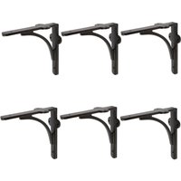 Hammer and Tongs Curved Iron Shelf Bracket - D150mm - Pack of 6 in Black | Size: 1000mm x 1000mm