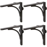 Hammer and Tongs Curved Iron Shelf Bracket - D150mm - Pack of 4 in Black | Size: 1000mm x 1000mm