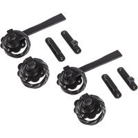 Hammer and Tongs Rose Ring Gate Latch - W195mm - Black - Pack of 2 | Size: 10000mm x 520mm