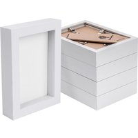 Nicola Spring 3D Box Photo Frames - 4" x 6" - White - Pack of 5