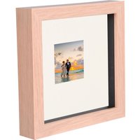 6" x 6" 3D Box Photo Frame 2" x 2" Mount Light Ivory