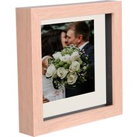 6" x 6" 3D Box Photo Frame 4" x 4" Mount Light Ivory