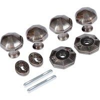 Hammer and Tongs Octagonal Rim & Mortice Door Knob - W60mm - Pack of 2 in Grey | Size: 10000mm x 520mm