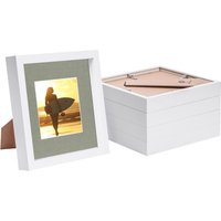 8" x 8" 3D Box Photo Frames 4" x 4" Mount Pack 5 Grey