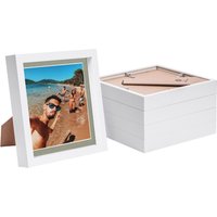 8" x 8" 3D Box Photo Frames 6" x 6" Mount Pack 5 Grey