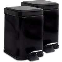 Square Bathroom Pedal Bins 3 Litre Pack 2