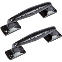 Hammer and Tongs Forged Barn Door Handle - H150mm - Black - Pack of 2 | Size: 10000mm x 520mm