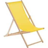 Harbour Housewares Folding Wooden Deck Chair in Yellow