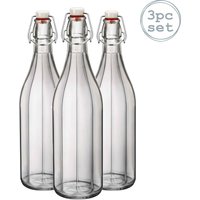 Bormioli Rocco Oxford Glass Swing Bottles - 1 Litre - Pack of 3 in Clear