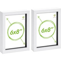 Nicola Spring 3D Box Photo Frames - A5 (6 x 8") - Pack of 2 in White