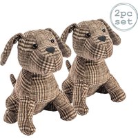 Nicola Spring Milo the Dog Door Stops - 19 x 26.5cm - Brown - Pack of 2 | Size: 19 x 26.5 cm