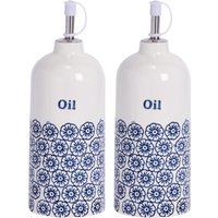 Hand Printed Olive Oil Pourer Bottles Pack 2