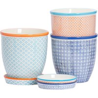 Hand Printed Plant Pots Saucers 20.5cm Pack 3