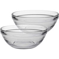 Duralex Lys Glass Stacking Bowls for Kitchen, Serving - 14cm (5.5") - Pack of 6 in Clear