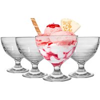 Duralex Gigogne Glass Ice Cream Bowls - 250ml Stem Dishes for Dessert, Sundae - Pack of 12 in Clear