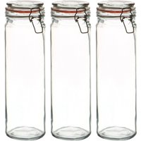 Argon Tableware Glass Spaghetti Jars - 2L/70.3oz - Set of 6 in Clear