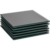 6x Square Glass Coasters 10cm Tabletop Protection Drink Coaster