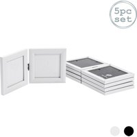 Nicola Spring Folding 2 Photo Frames - 4 x 4" - Pack of 5 in White