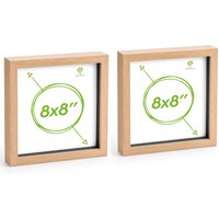 3D Box Photo Frames 8 x 8" Pack 2 Light