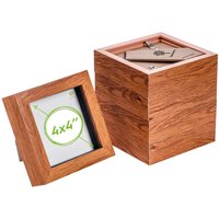 Nicola Spring 3D Box Photo Frames - 4 x 4" - Pack of 5 in Dark Brown