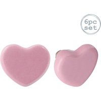 Nicola Spring Ceramic Cabinet Knobs Heart - Pack of 6 in Pink | Size: 1000mm x 500mm