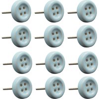 Nicola Spring Ceramic Cabinet Knobs Button - Pack of 12 in Blue | Size: 1000mm x 500mm