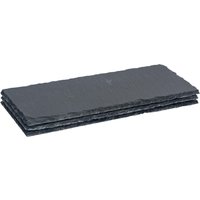 Argon Tableware Rectangle Slate Dinner Plates 29 x 12cm Pack of 3 in Grey | Size: 29 x 12 cm