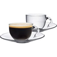 Argon Tableware Glass Espresso Cup & Saucer Set - 60ml - 4 Piece in Clear