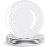 Argon Tableware 12x Classic White Dinner Plates - 27cm Dishwasher & Microwave Safe