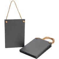 Nicola Spring Slate Hanging Notice Boards - 20 x 30cm - Natural - Pack of 6 in Grey | Size: 20 x 30 cm