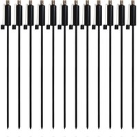 Harbour Housewares 12x Outdoor Flame Torches - Cylinder Metal Garden Fire Torch Lighting in Black