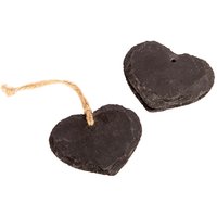 Nicola Spring Slate Heart Hanging Tags - 7 x 5.5cm - Natural - Pack of 3 in Grey | Size: 7 x 5.5 cm