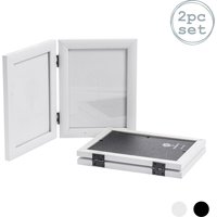 Nicola Spring Folding 2 Photo Frames - 5 x 7" - Black - Pack of 2 in White