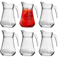 Argon Tableware Brocca Glass Water Jugs - 1.5 Litre - Pack of 6 in Clear