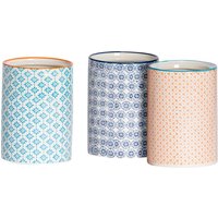 Nicola Spring Hand-Printed Kitchen Canisters - 1 Litre - Pack of 3