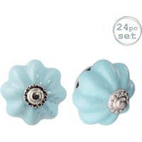 Nicola Spring Floral Ceramic Cabinet Knobs - Pack of 24 in Blue | Size: 1000mm x 500mm
