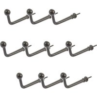 Hammer and Tongs Flat Top Screw Hook - W20mm x H60mm - Pack of 10 in Black | Size: 1000mm x 1000mm