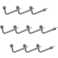 Hammer and Tongs Flat Top Screw Hook - W20mm x H60mm - Pack of 10 in Grey | Size: 1000mm x 1000mm