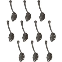 Hammer and Tongs Rounded Hat & Coat Hook - W35mm x H125mm - Black - Pack of 10 | Size: 1000mm x 1000mm